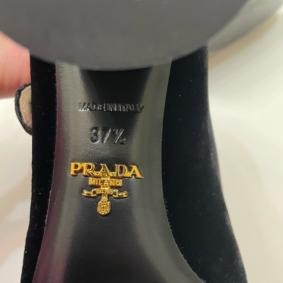 Prada Flower Heel Velvet Mary Janes - Picture 9 of 11